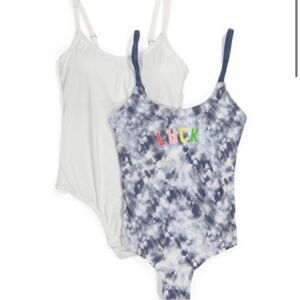Lucky Brand 2-pack Logo Pride Spaghetti Strap Scoop Neck Snap Bodysuits Tanktops